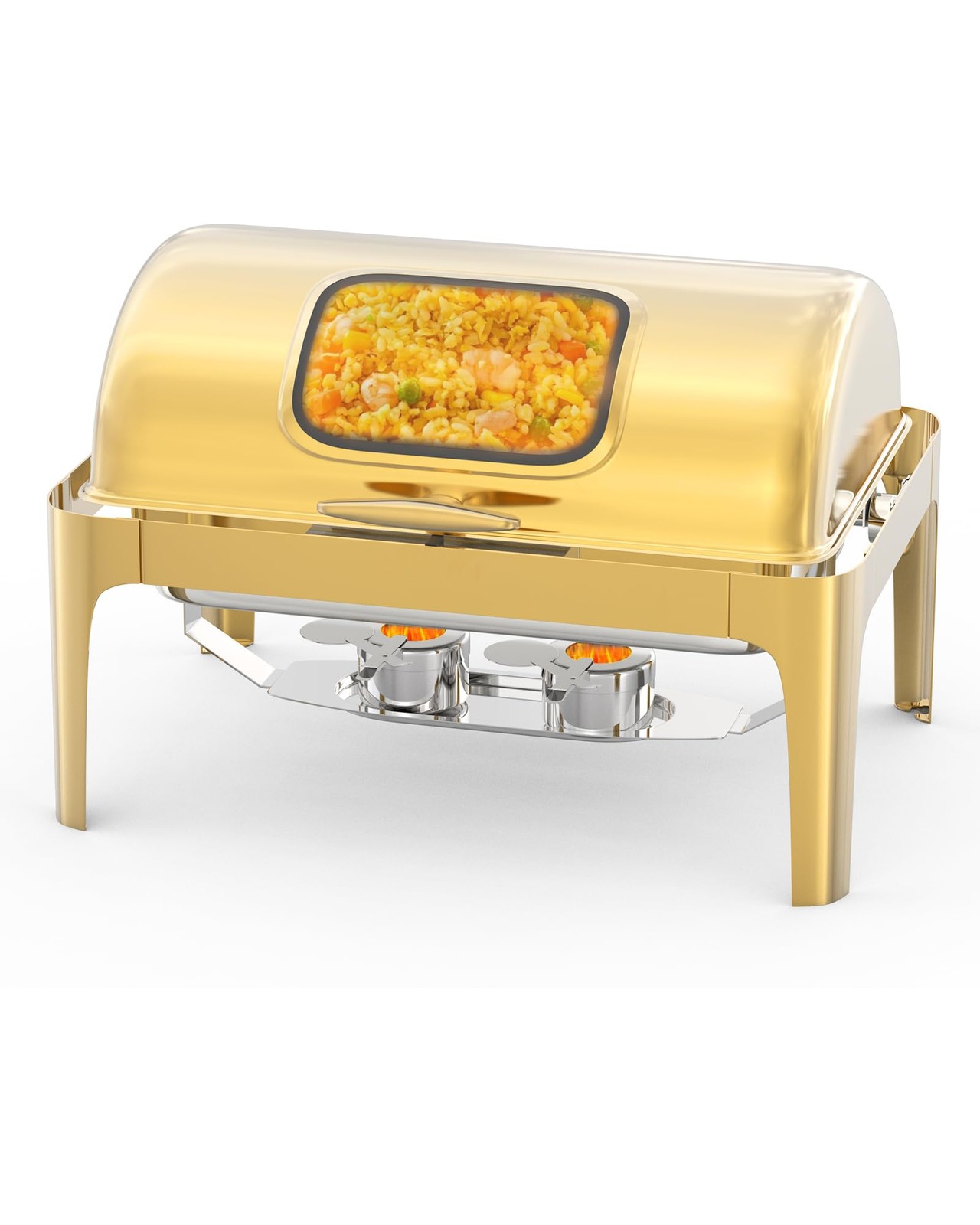 9QT Retangle Stainless Steel Chafer Catering Food Warmer Server with Visible ... gallery