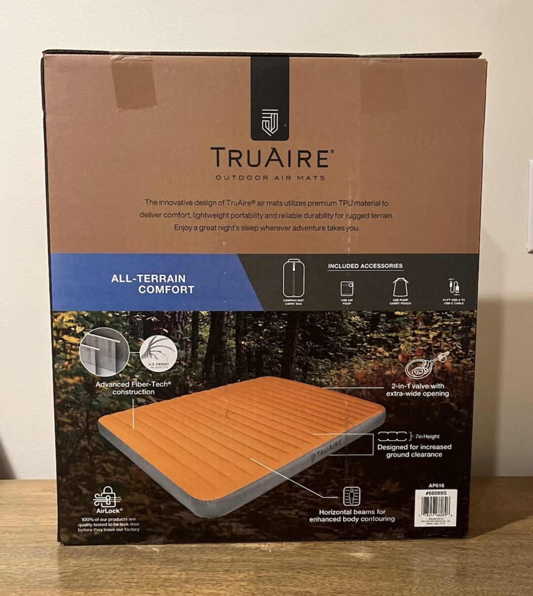 Intex TruAire TPU Inflatable Camping Mattress w/ USB QUICKFILL Air Pump-Queen gallery