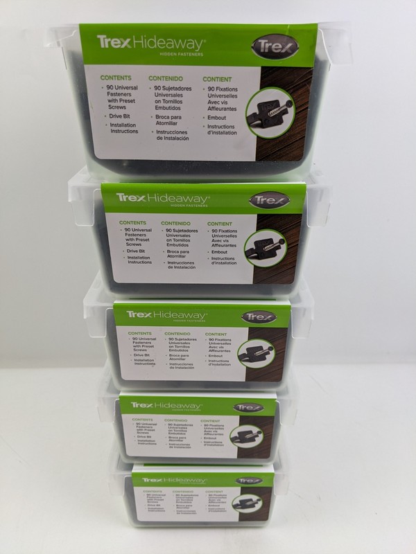 Trex Hideaway Universal Deck Fasteners 50 Sq Ft Box Hidden Clips Lot of 5 NEW #1 gallery