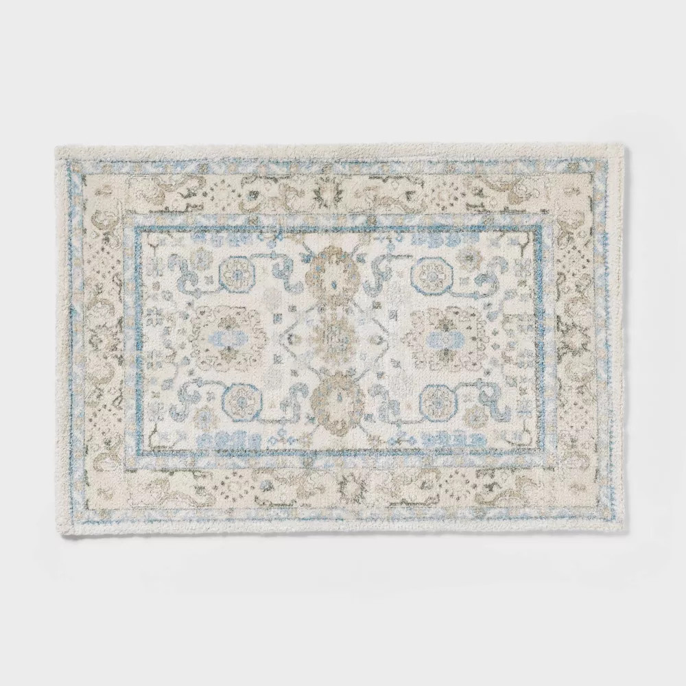 24"x36" Oversized Medallion Bath Rug Cream - Threshold gallery