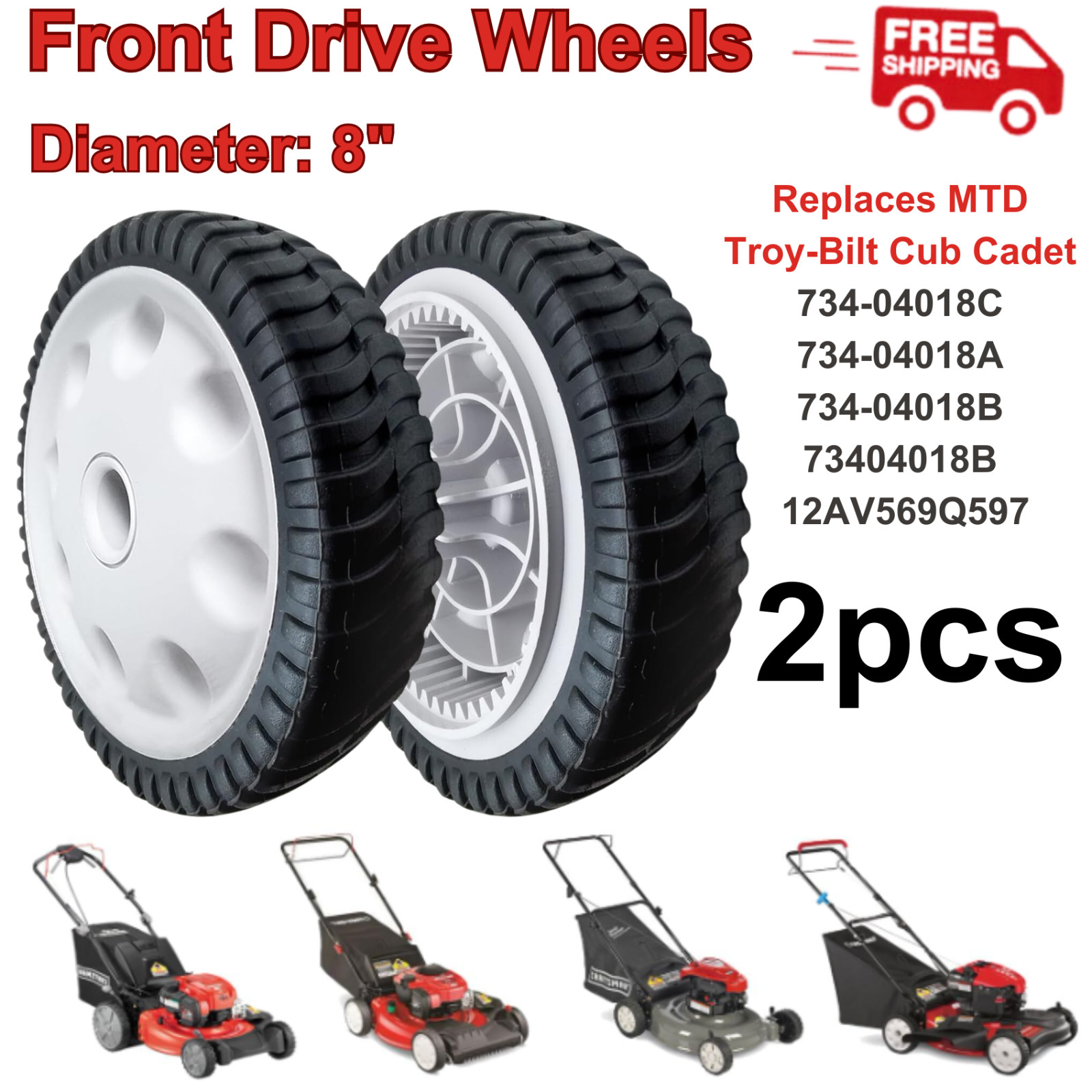 Front Drive Wheels MTD Troy-Bilt Self Propelled Mowers 734-04018C 734-04018B gallery