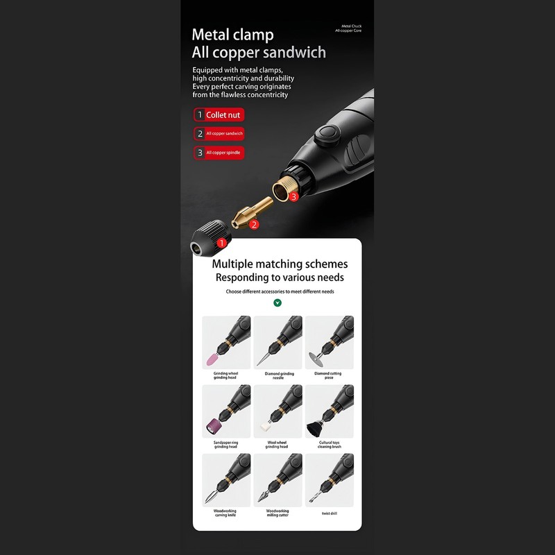 Cordless Rotating Tool Adjustable 6 Speed Tool Kit with Storage Box&Cable gallery
