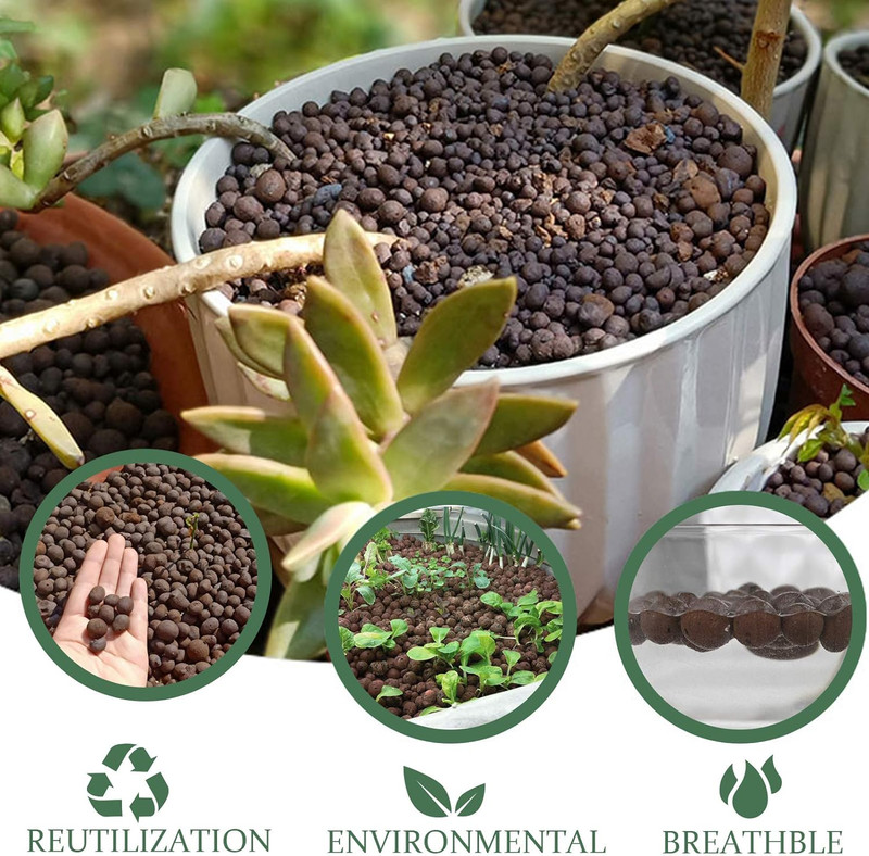 2LBS Leca Expanded Clay Pebbles Hydroponics Supplies for Indoor Garden Plants (2 gallery