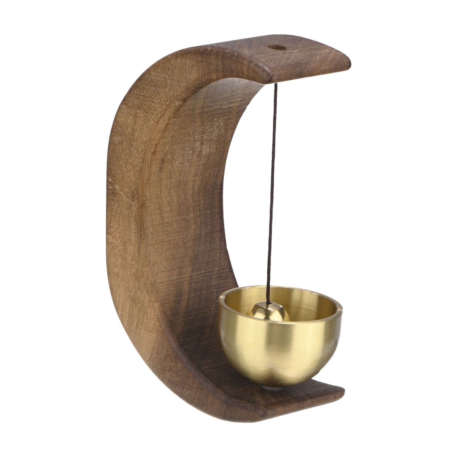 1-Pack Magnetic Shopkeepers Bell, 2.6inch/6.5cm Walnut [Brown, Moon Shape] gallery