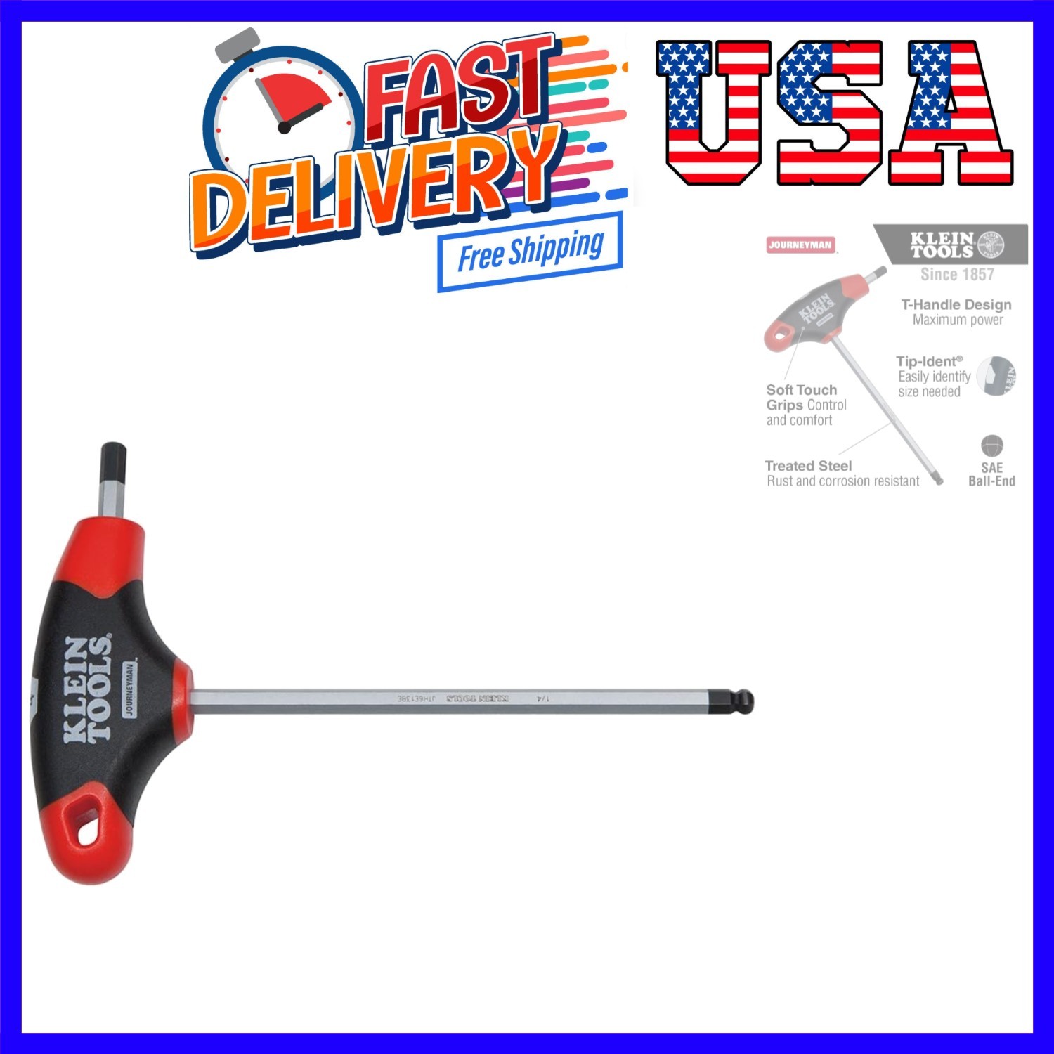 1/8-Inch Ball End Hex Key with Journeyman T-Handle, 6-Inch gallery