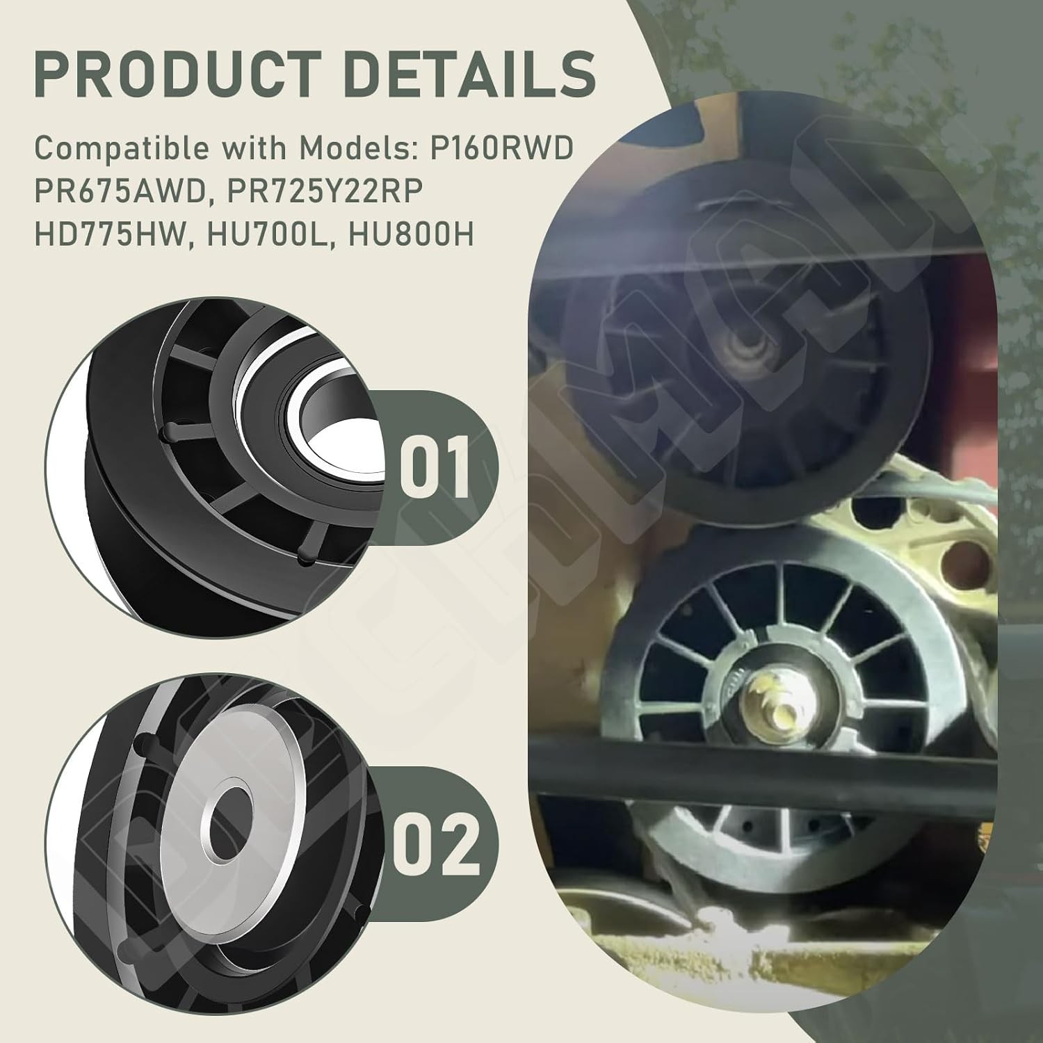 Drive Belt Pulley Kit Replacement for Husqvarna HU675AWD LC221A LC221AH LC356AWD gallery