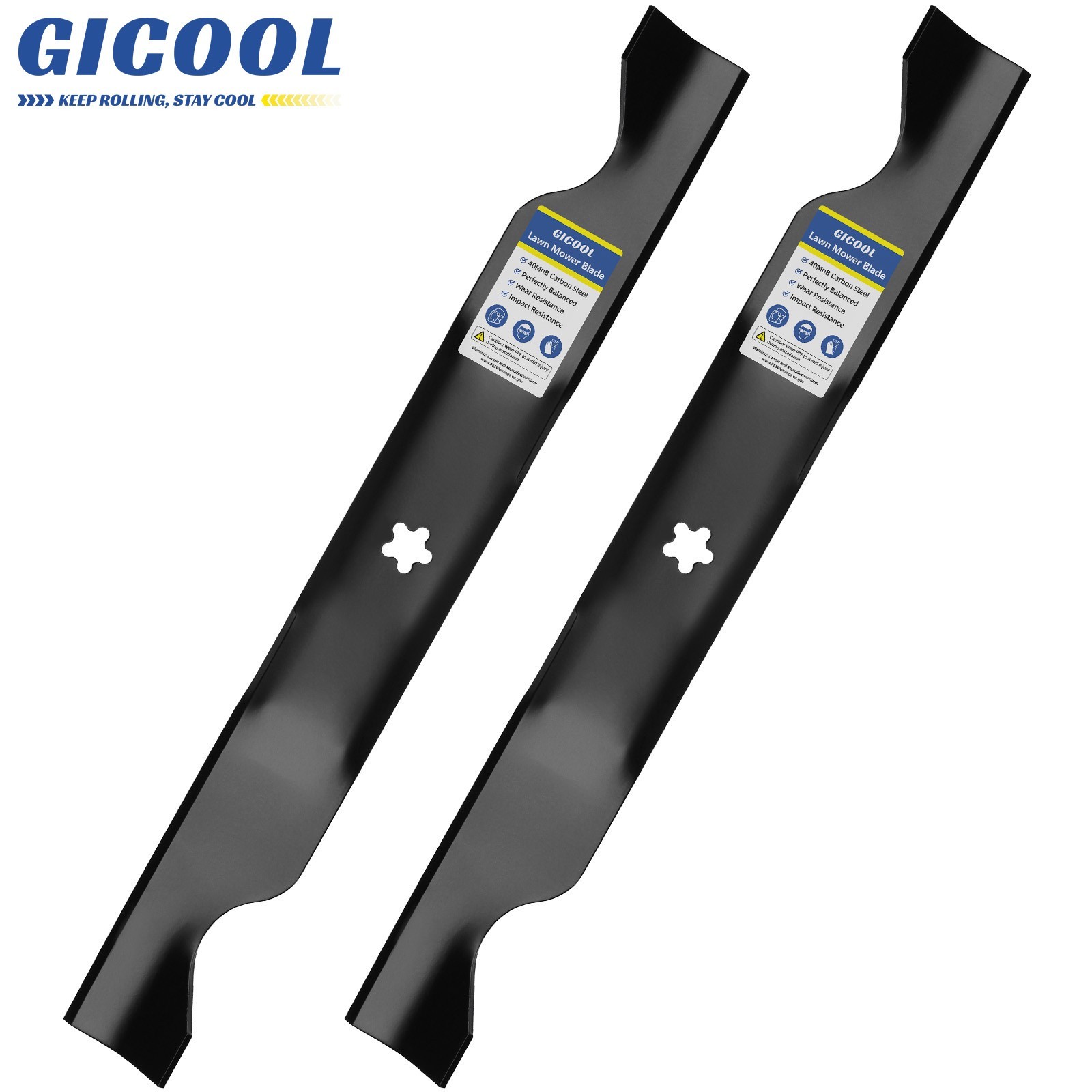 GICOOL 2-Pack 405380 Lawn Mower Blade, for 46" Husqvarna 532405380, 594892801 gallery