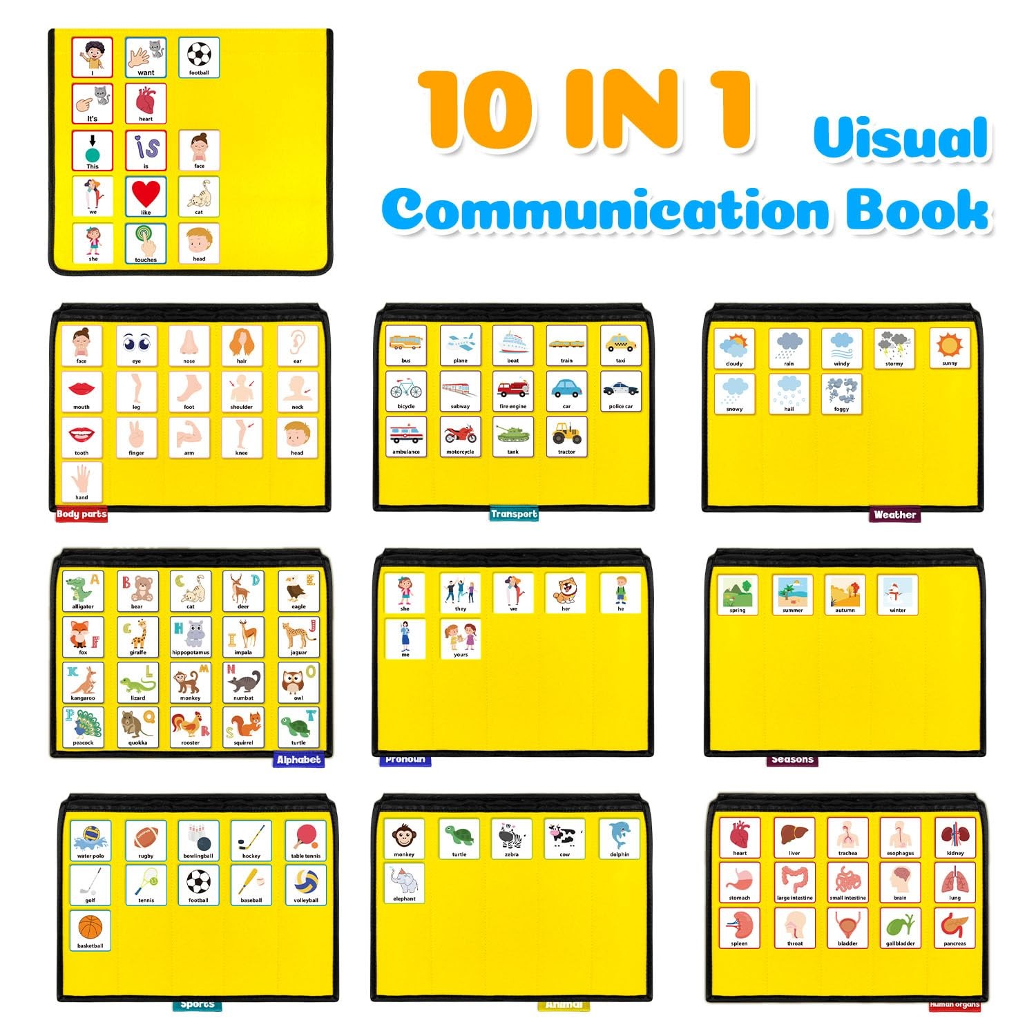 Boczif Visual Communication Book, Nonverbal Board, Yellow gallery
