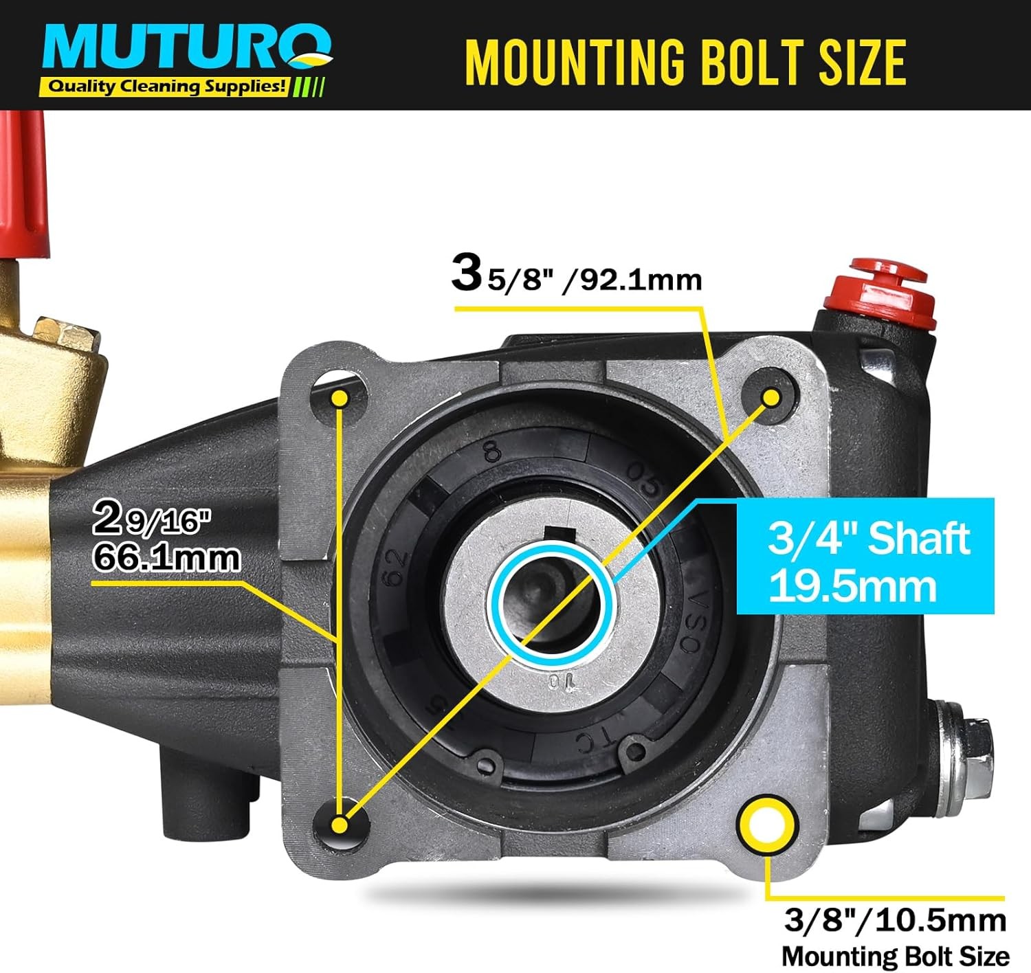 Triplex Pressure Washer Pump Horizontal 3/4" Shaft 3500 PSI 3.0 GPM Power wash p gallery