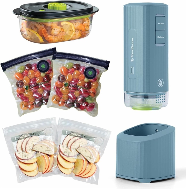 Mini Handheld Vacuum Sealer Machine with Marinate Setting & Charging Dock, Co... gallery