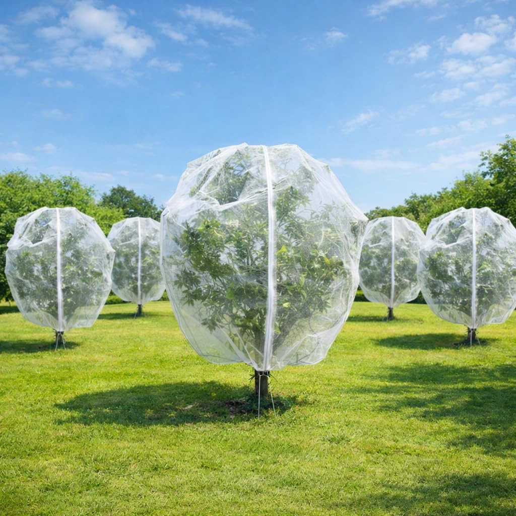 5 Pack 10X10Ft Fruit Tree Netting with Zipper & Drawstring, Bird Netting for Fru gallery
