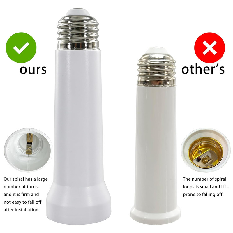 Light Socket Extender, E26/E27 Light Bulb Socket Extender Standard Medium Base, gallery
