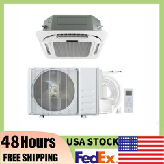 ⭐18000BTU Ceiling Cassette Mini Split Air Conditioner Heating & Cooling R454B US