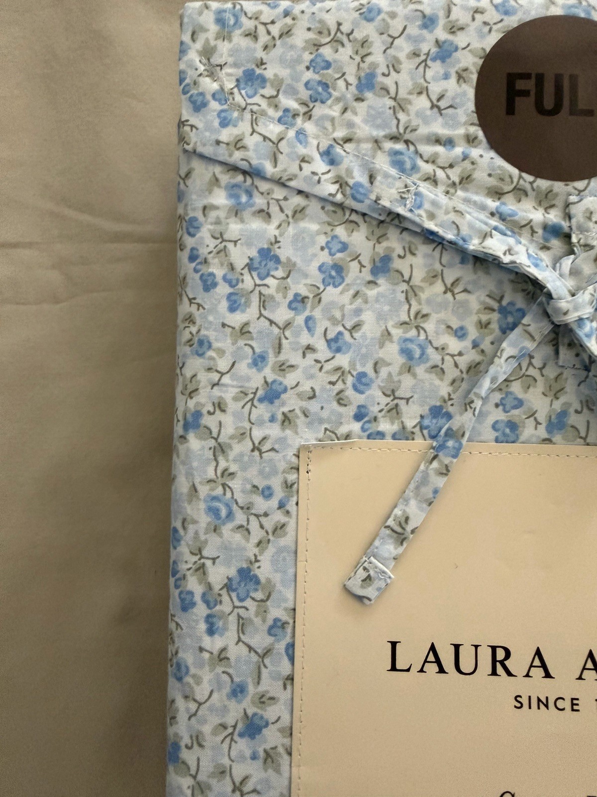 NEW 4pc Laura Ashley Full Sheet Set Cottage Petite Floral EMOGENE Blue & Greys gallery