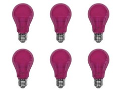 LED A19 Pink Light Bulbs, E27 Medium Base, 5W, 40–60W Equivalent, 400 Lumens, In