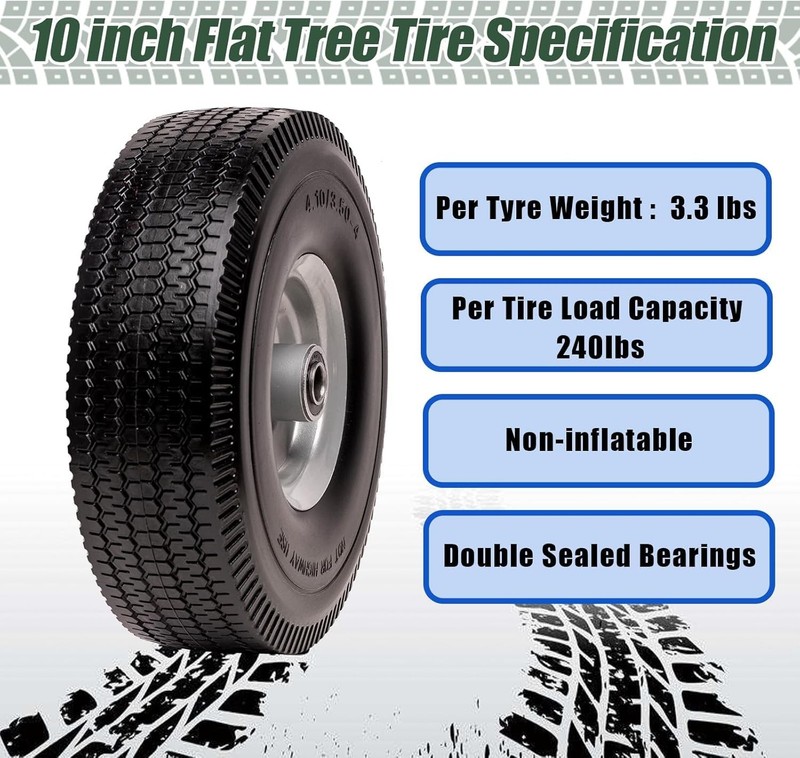 4.103.50-4 Polyurethane Solid Wheel Heavy Duty Tires for Garden Wagon Cart gallery