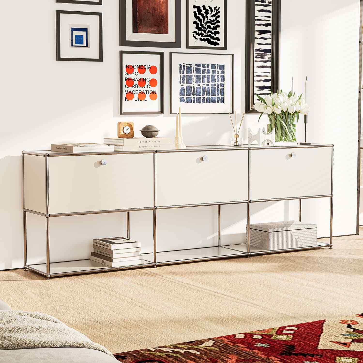 USM Haller Style Modern Storage Cabinet Free-Standing Storge Shelf Living Room gallery