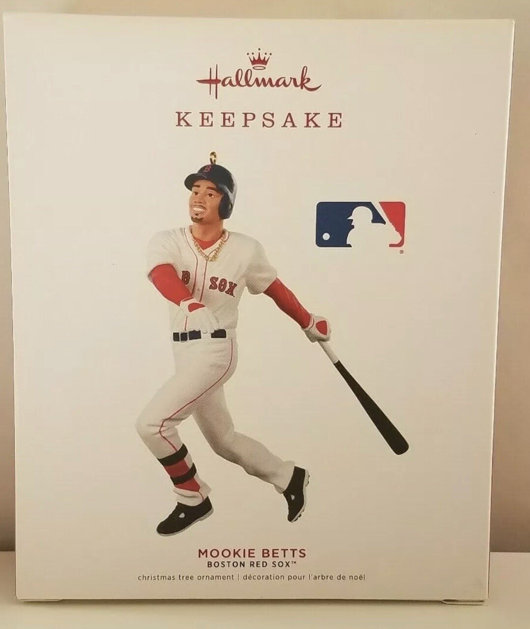 NIB New Hallmark Keepsake 2019 MLB Boston Red Soxs Dodgers Mookie Betts Ornament gallery