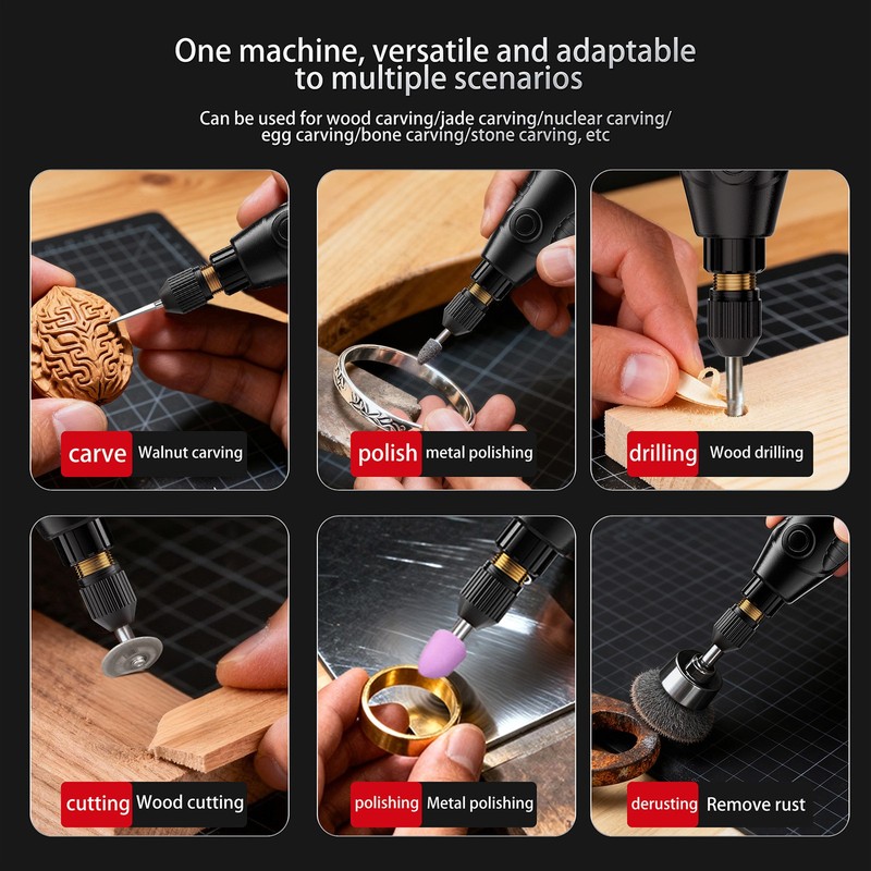 Cordless Rotating Tool Adjustable 6 Speed Tool Kit with Storage Box&Cable gallery