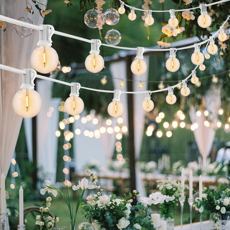 200 Feet White String Lights for Outside G40 Patio Lights Waterproof with 100... gallery