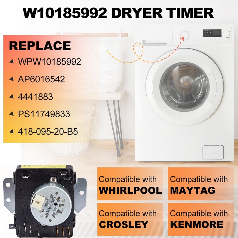 Dryer Timer W10185992 for Whirlpool WED5000DW2 WGD5000DW3 & Maytag MEDC465HW0 gallery