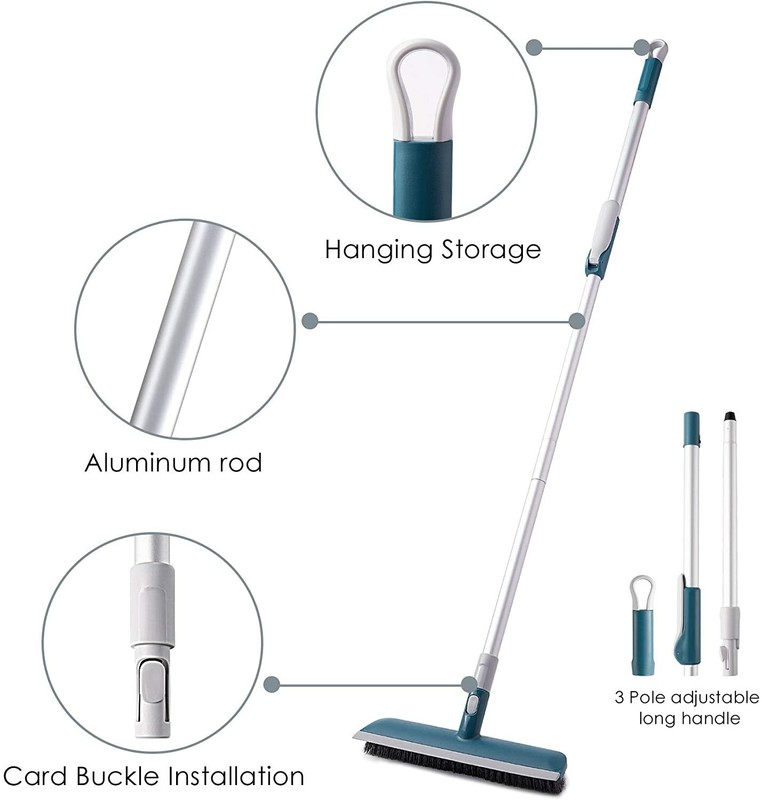 Floor Scrub Deck Brush Push Broom Stiff Bristle 37"-51" Handle gallery