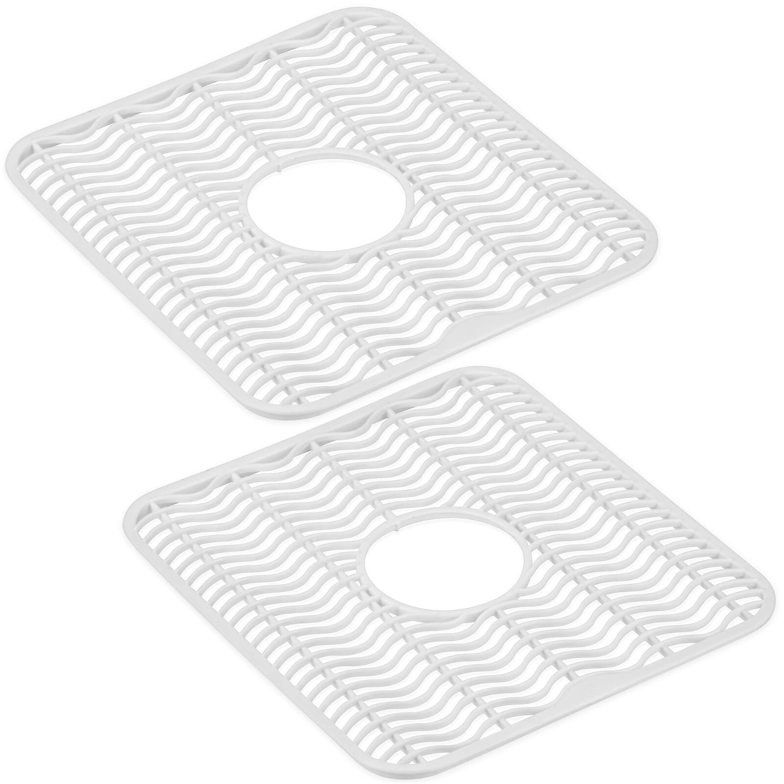 Sink Protector Mat 2 Pack Plastic with Center Drain Cutout Protect Sink 11 x 12" gallery