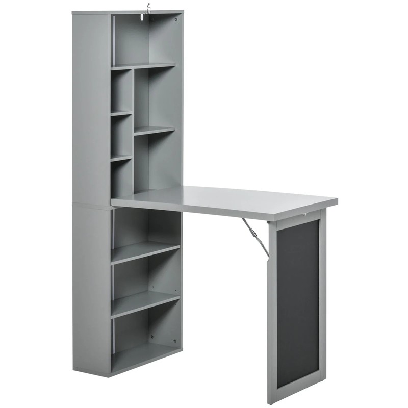 Wall Mounted Table Foldable Desk With Blackboard And Side Shelf, Multi-Function gallery
