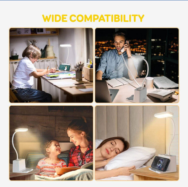 Dimmable LED Desk Light Touch Sensor Table Bedside Reading Lamp USB Rechargeable gallery