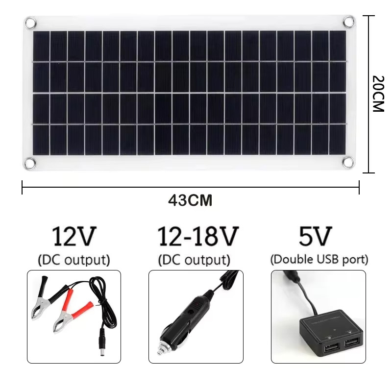 1000W Solar Panel 12V with 100A Controller Phone RV Car Battery Charger gallery