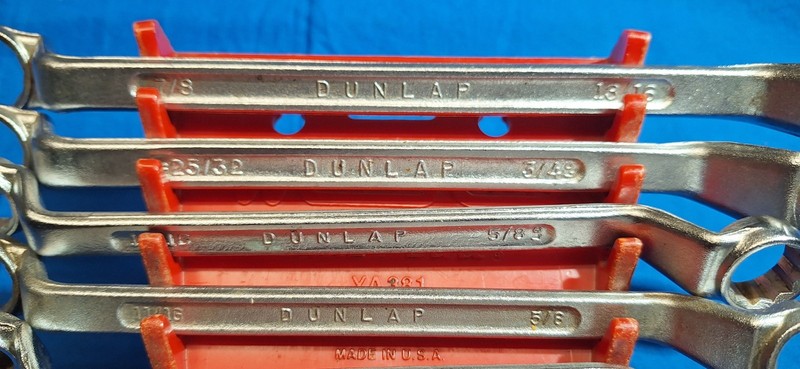 Dunlap 7 Piece SAE deep offset box wrench set 7/8" - 3/8 USA MADE gallery