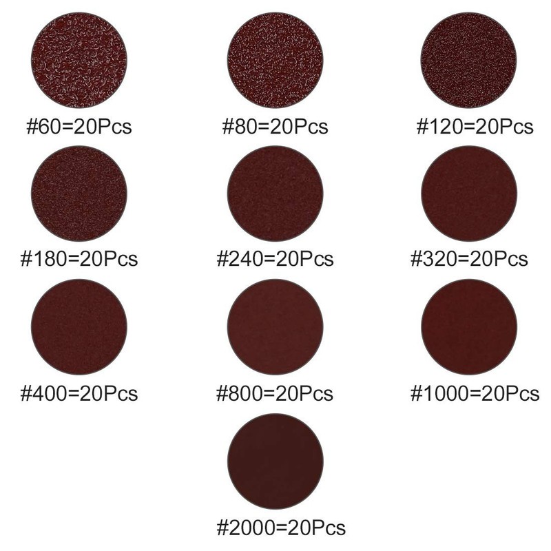 200pcs 2 Inch Hook and Loop Sanding Discs Sandpaper 60 80 120 180 240 320 400... gallery