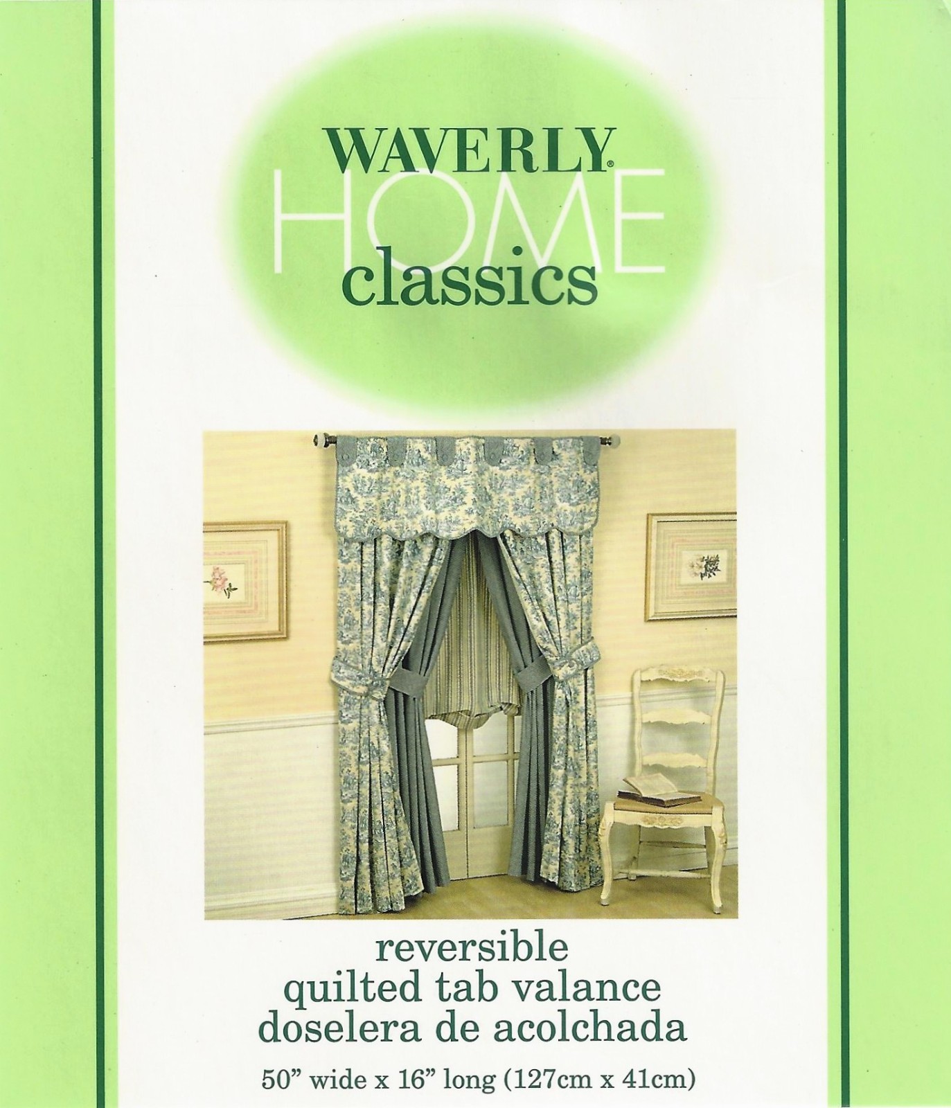 Waverly Home Classics Rustic Life-Laket Quilted Reversible Valance 50” x 16" gallery