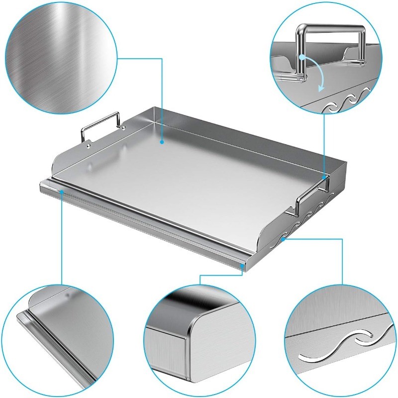 Universal Stainless Steel Griddle Flat Top Plate with Even Heating Bracing gallery
