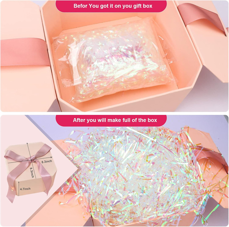 150 Grams / 5.3 Oz Sparkly Easter Grass Iridescent Film PP Hamper Shreds & Stran gallery