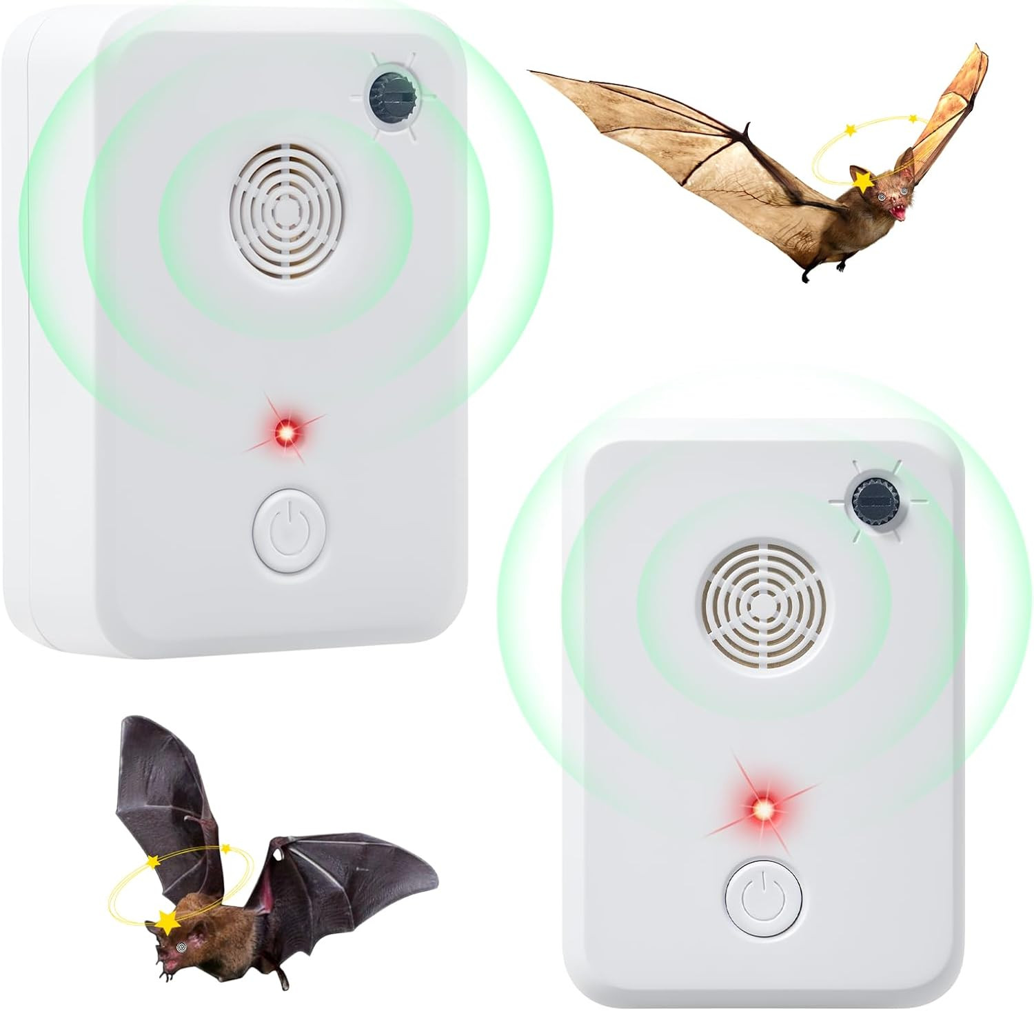 2 Pcs Ultrasonic Bat Repellent for Attic Porch House, Bat Deterrent Devices Indo gallery