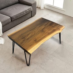Rustic Teak Live Edge Small Coffee Table Mid-Century Modern Table Home Decor