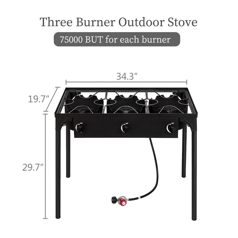 Dependable Performance Portable 3 Burner Gas Cooker Outdoor Camp Stove gallery