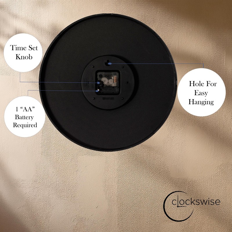 New Clockswise Black Analog Clock – Silent, Non-Ticking for Wall, Office Desk gallery