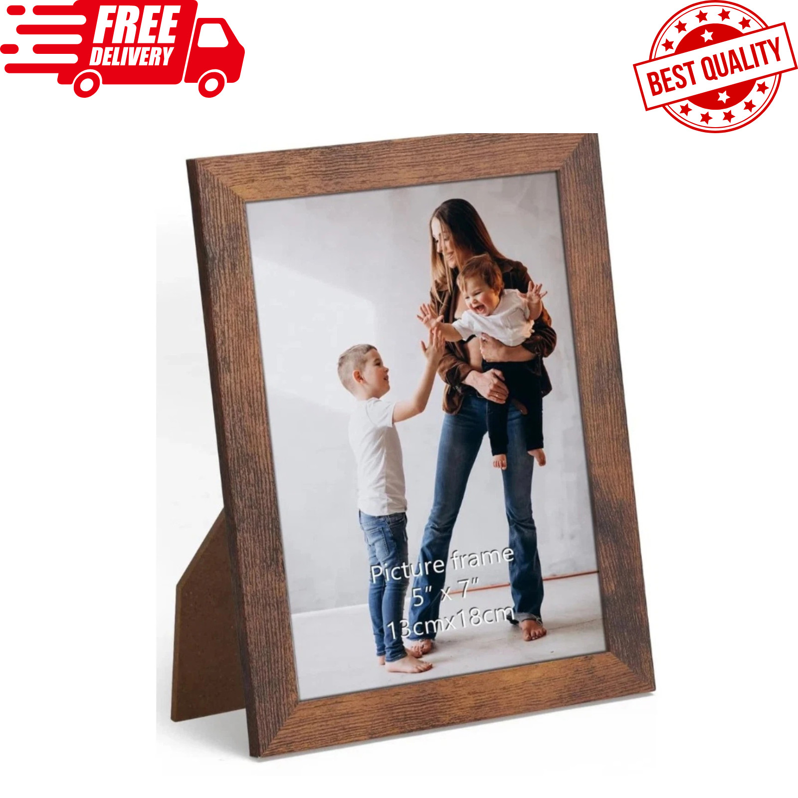5x7 Picture Frame for Tabletop and Wall, 5 by 7 Rustic Brown Photo Frame gallery