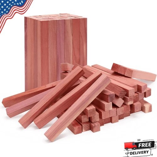 Cedar Blocks for Clothes Storage, 50Pcs Cedar Sticks, Aromatic Red Cedar gallery