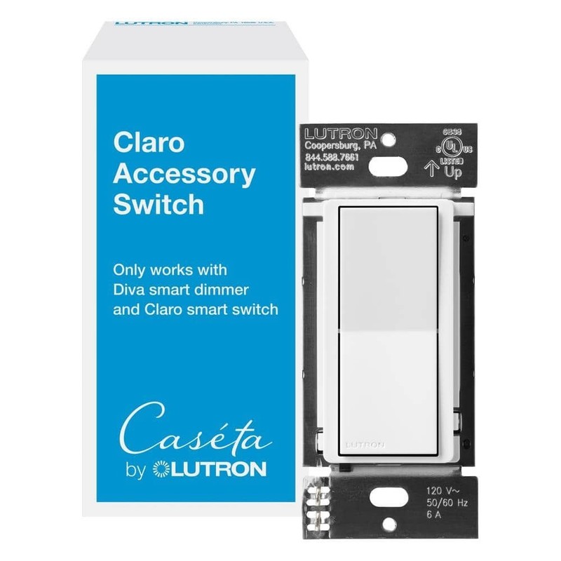 Lutron Caseta Claro Accessory Switch 3 Way for Diva Claro Smart White gallery