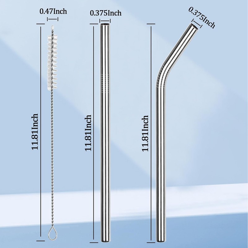 6 Pack Stainless Steel Straw Replacement 40 oz for Stanley Tumbler,3 Straight + gallery