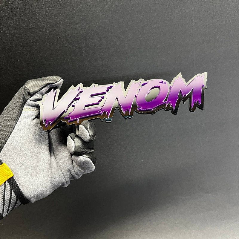 1x VENOMOUS Custom Text 3D Acrylic Car Emblem Badge Multicolor Fender Decal gallery