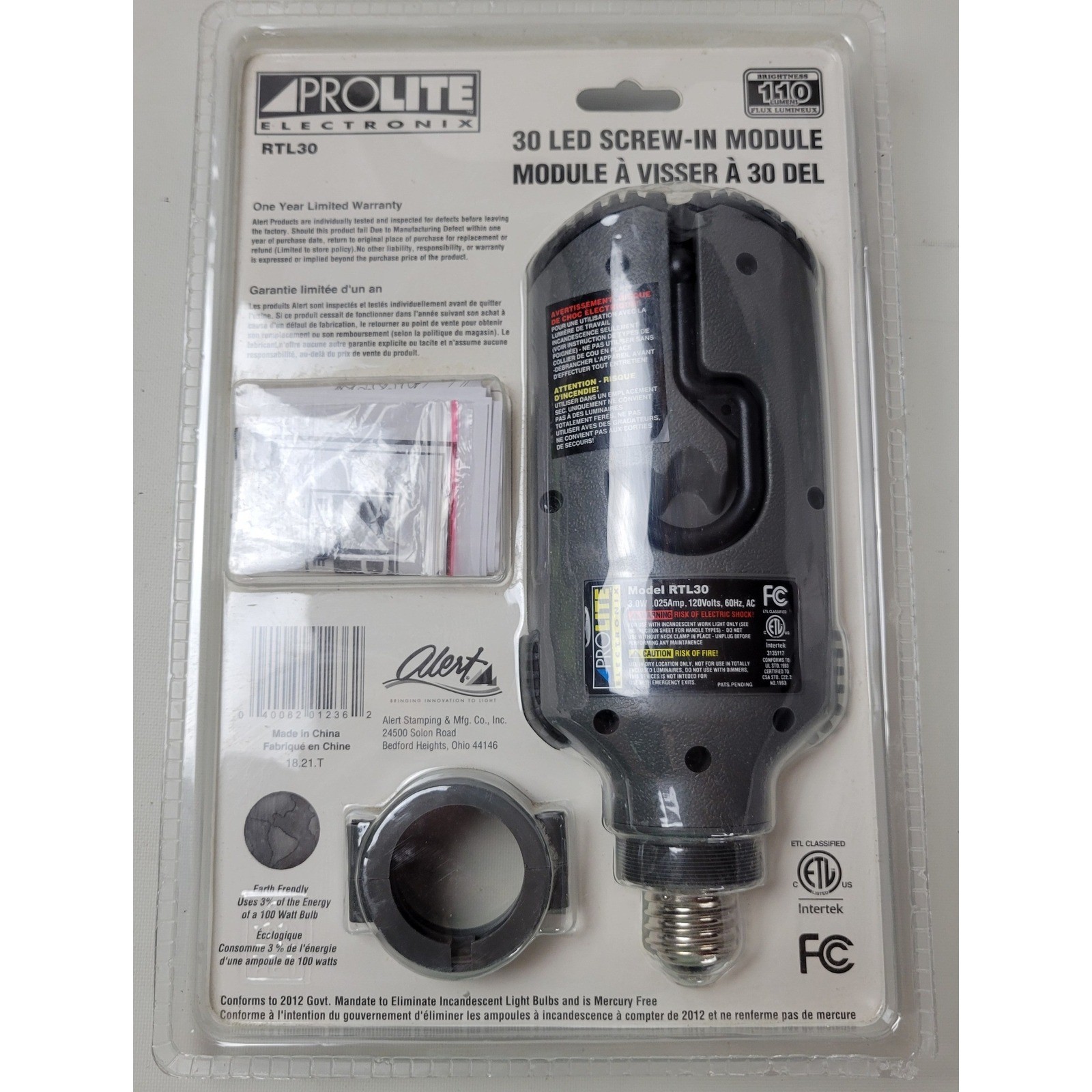 Prolite Electronix RTL30 30 LED Screw-In Work Light Module 110 Lumens 120V New gallery