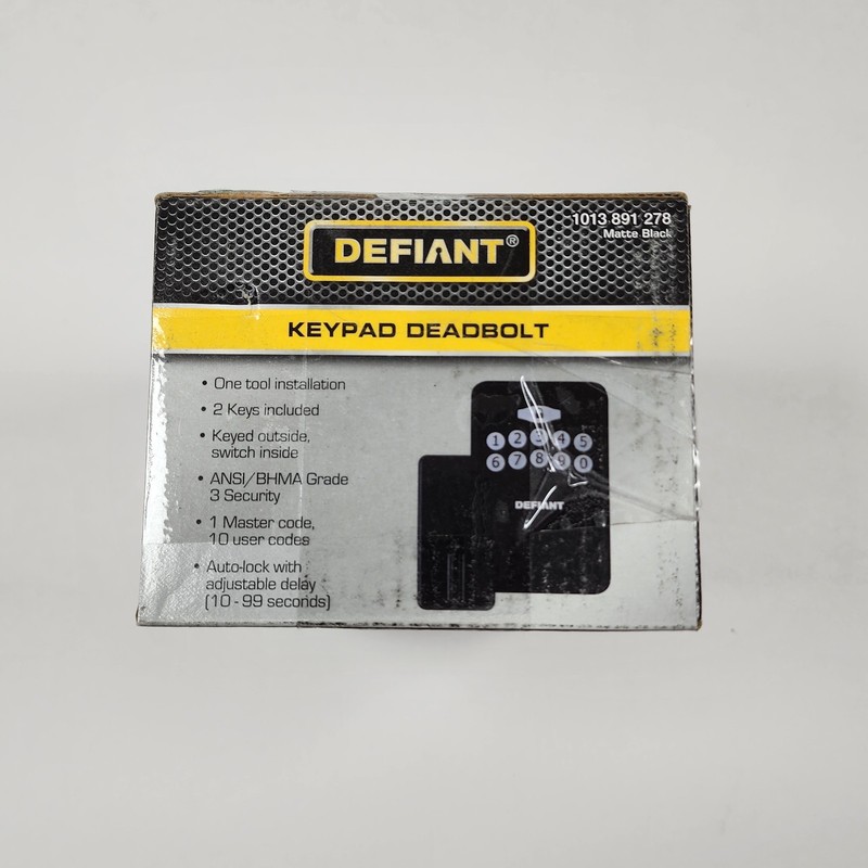 Defiant Radius Matte Black Single Cylinder Electronic Keypad Deadbolt Lock gallery