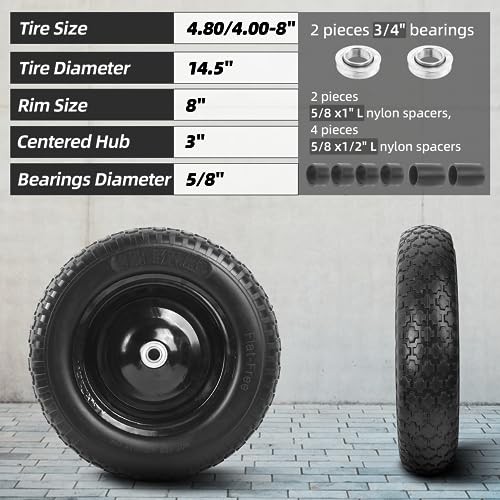 Solid 14.5" Flat Free Tire - Solid 4.80/4.00 gallery