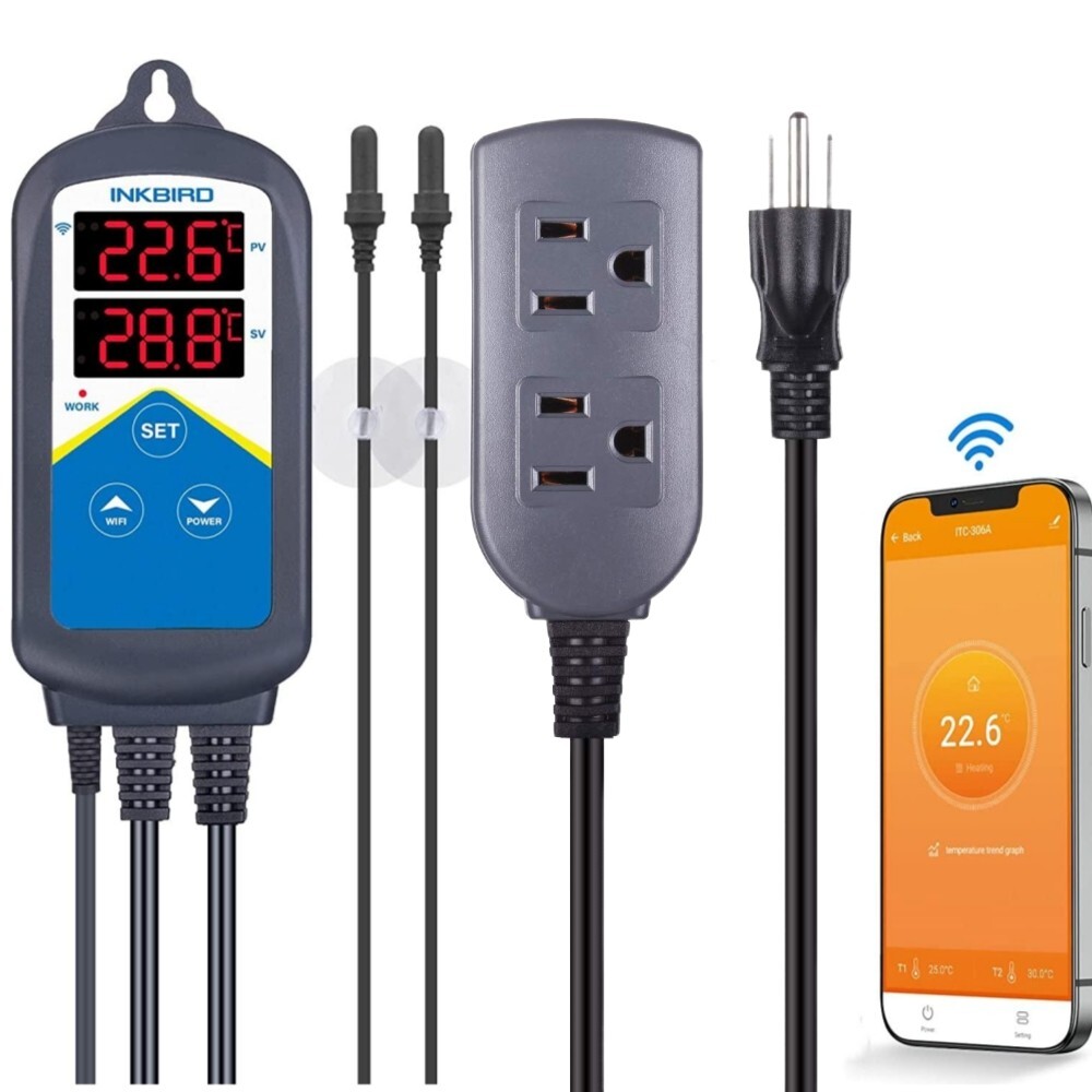 Inkbird Prewire WIFI Temperature Controller Thermostat ITC-306A Heat 2 Probe APP gallery