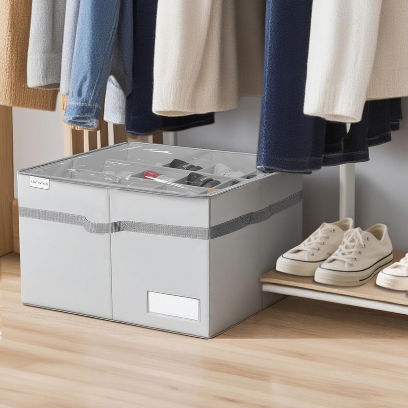 Stylish Clear Shoe Boxes with Bottom Support, Fits 16 Pairs - Perfect Organizer gallery