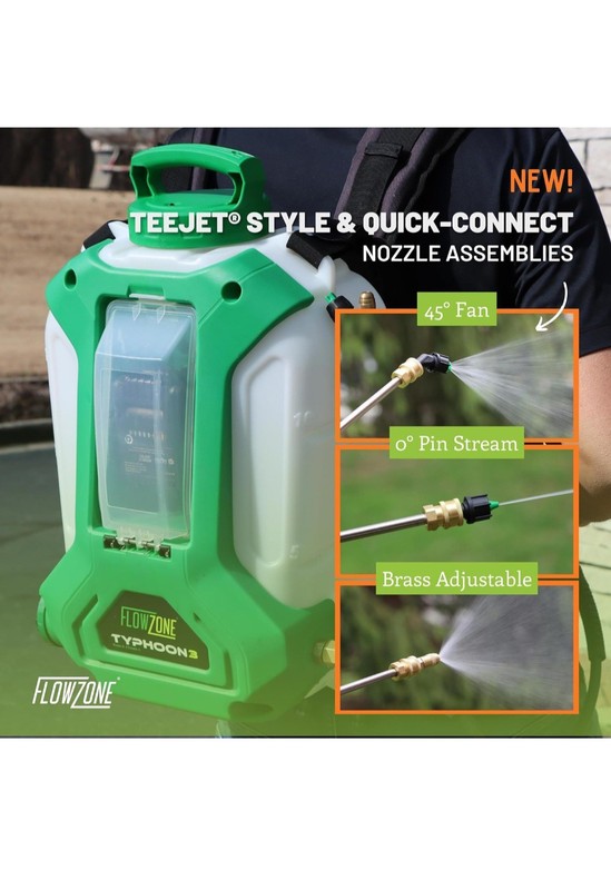 FlowZone Typhoon 3 Variable Pressure, Battery Backpack Sprayer 4-Gallon gallery